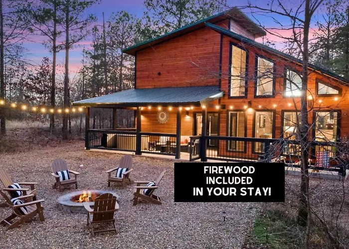 Just Unwind - King Suite, Hot Tub, Fire Pit, Decks Broken Bow